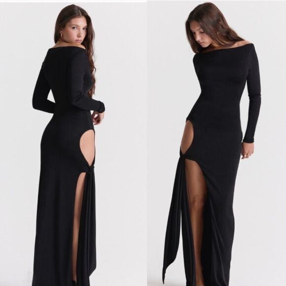 HOUSE OF CB 'Marella' Black Cutout Maxi Dress NWOT size‎ XL - Picture 1 of 7
